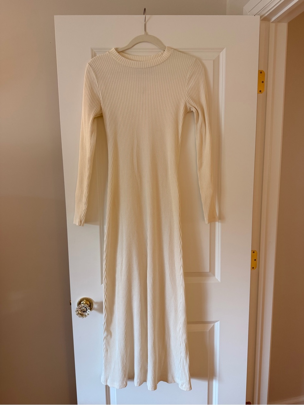Asos Design Cotton Blend Cream Maxi Dress